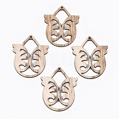 Unfinished Hollow Wood Big Pendants WOOD-N006-127-1