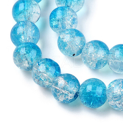 Transparent Crackle Baking Paint Glass Beads Strands LS-X2-DGLA-T003-01A-05-1