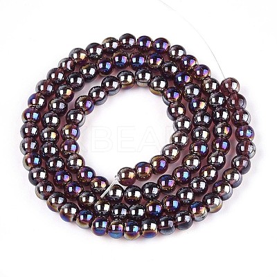 Electroplate Transparent Glass Beads Strands LS-GLAA-T032-T4mm-AB19-1