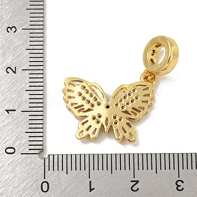 Rack Plating Brass Pave Colorful Cubic Zirconia European Dangle Charms KK-P277-19G-1
