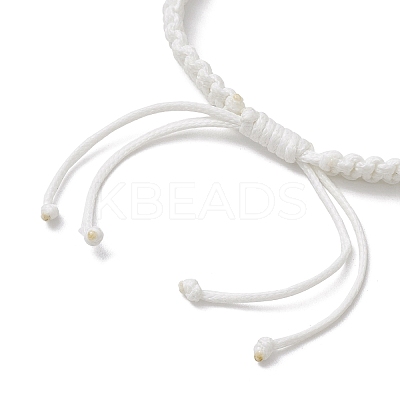 Flat Round Natural Pearl & Polyester Cord Braided Bracelets BJEW-JB10422-1