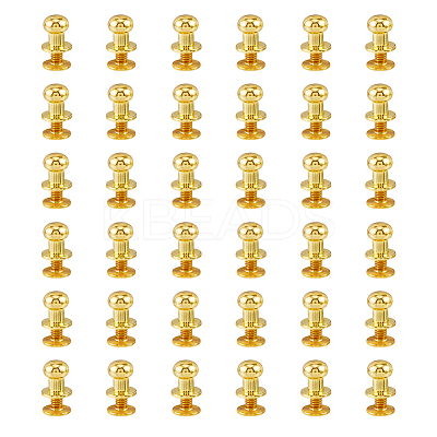 30 Sets Brass with Iron Knob Screw Rivet FIND-FH0008-64G-1
