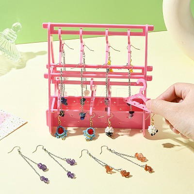 2 Layers Hanger Style Acrylic Earring Storage Display Rack ST-CJ0034-01B-1