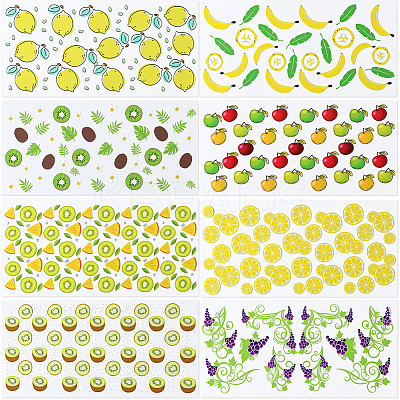 8Pcs 8 Styles PVC Plastic Waterproof Decorative Sticker Labels DIY-SP0004-93C-1
