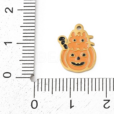 Halloween 304 Stainless Steel Enamel Pendants LS-FIND-I068-01G-05-1