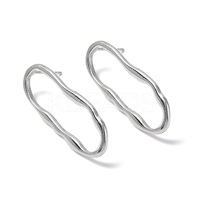 Non-Tarnish 304 Stainless Steel Twist Hollow Oval Stud Earrings for Women EJEW-F300-05P-1
