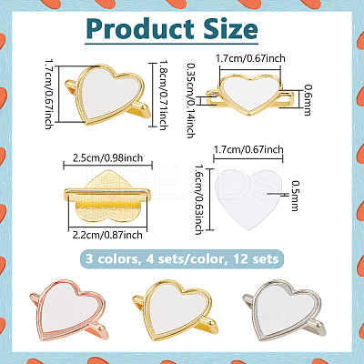 12 Sets 3 Colors Alloy Heat Transfer Watch Band Accessories FIND-NB0005-96A-1