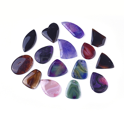 Natural Agate Pendants G-G790-01-1