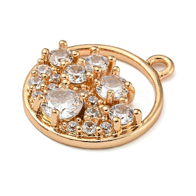 Brass Micro Pave Clear Cubic Zirconia Pendants ZIRC-U003-01G-01-1