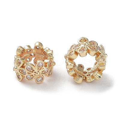 Sakura Cherry Blossom Flower European Beads KK-B078-05G14-1