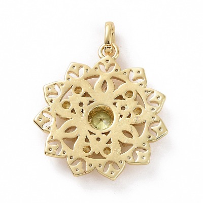 Brass Micro Pave Cubic Zirconia Pendants KK-E068-VF007-1