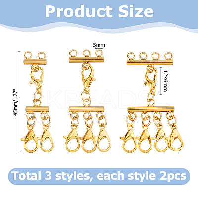 6Pcs 3 Styles 304 Stainless Steel Tube Multi-Strand Links FIND-HS00002-1
