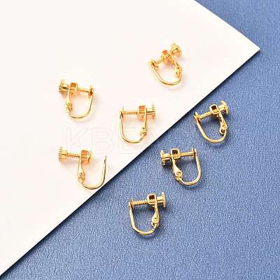 Brass Clip-on Earring Findings KK-F824-021G-1