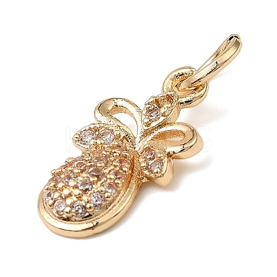 Brass Micro Pave Cubic Zirconia Charms KK-C133-03G-G-1