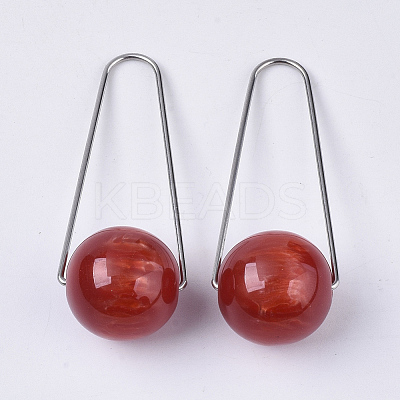 Imitation Gemstone Style Two Tone Acrylic Big Pendants X-STAS-S079-136E-1
