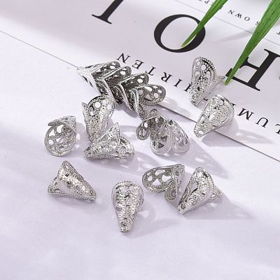 Tarnish Resistant Apetalous 316 Surgical Stainless Steel Cone Bead Caps STAS-M257-02-1