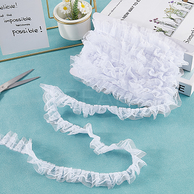 10M Cotton Pleated Flower Lace Trim OCOR-CY0002-28B-1