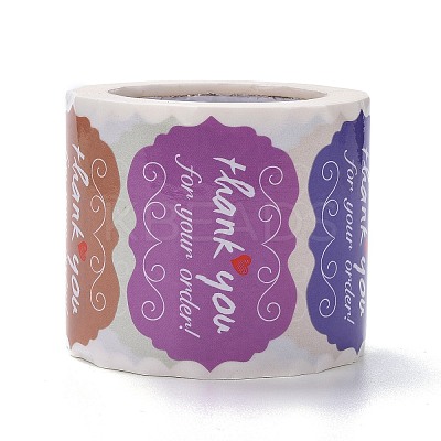 Lace Shape Paper Thank You Stickers LS-DIY-C042-01-1