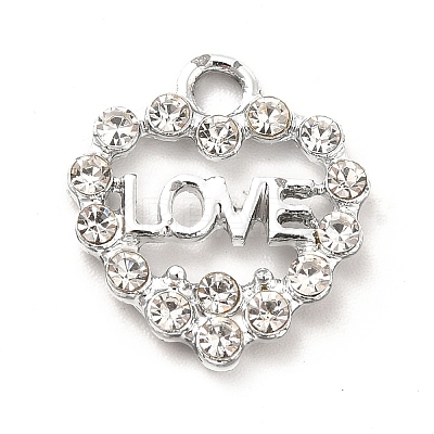 Alloy Rhinestone Pendants ALRI-C007-11P-1