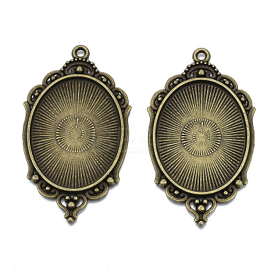 Tibetan Style Alloy Pendant Cabochon Settings LS-X-TIBEP-R304-016AB-LF-1