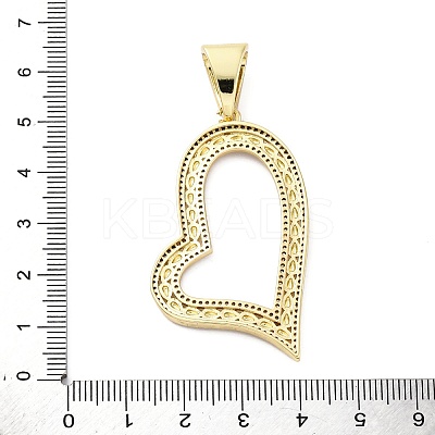 Brass Micro Pave Clear Cubic Zirconia Pendants KK-S510-31G-02-1