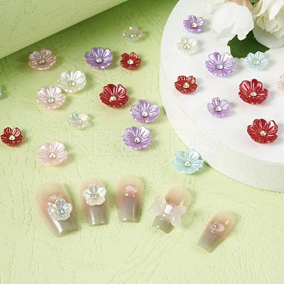 96Pcs 12 Styles Opaque Resin Pave Rhinestone Cabochons RESI-TA0002-33-1
