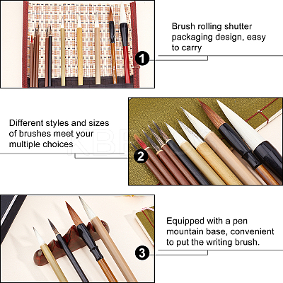 1 Set Calligraphy Brushes Pen Set AJEW-PH0001-95-1