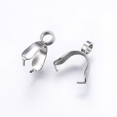 Tarnish Resistant 201 Stainless Steel Pendant Pinch Bails STAS-E437-27P-1