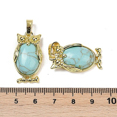 Synthetic Turquoise Pendant KK-F887-02G-02-1