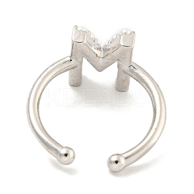 Rack Plating Brass Open Cuff Rings for Women RJEW-F162-01P-M-1