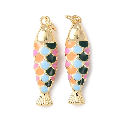 Brass Enamel Pendants KK-C143-44B-G03-1