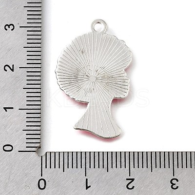Breast Cancer Pink Awareness Ribbon Theme Alloy Enamel Pendants LS-ENAM-C026-01G-S-1