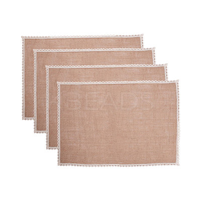 Braided Jute and Lace Non-Slip Insulation Pad AJEW-WH0066-01-1