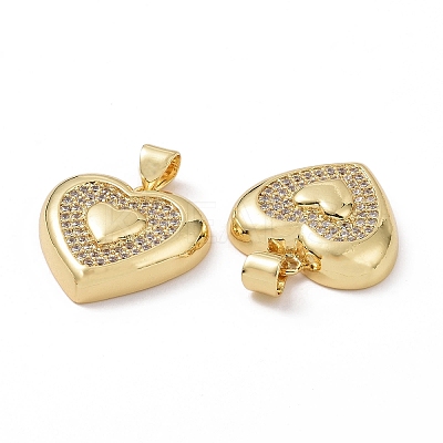 Brass Cubic Zirconia Pendants KK-G453-02G-02-1