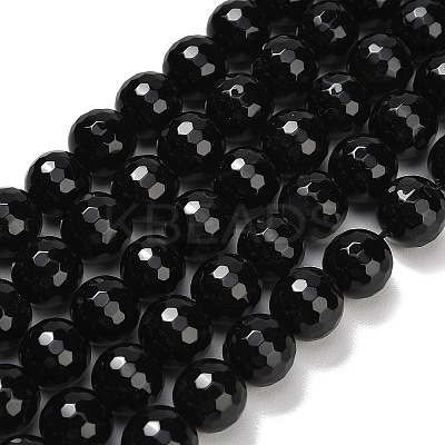 Natural Black Onyx Beads Strands G-C280-B01-12mm-1