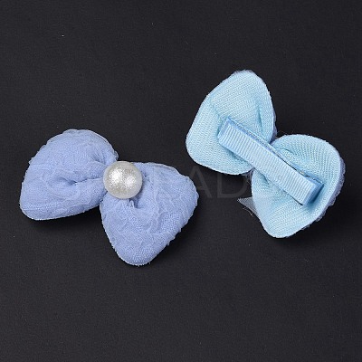 5 Pair 5 Style Bowknot & Flower Polyester Alligator Hair Clips PHAR-C012-01D-1