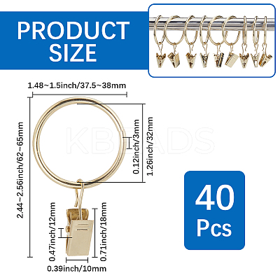 40Pcs Round Ring Iron Hook Hangers Curtain FIND-SP0003-46B-LG-1