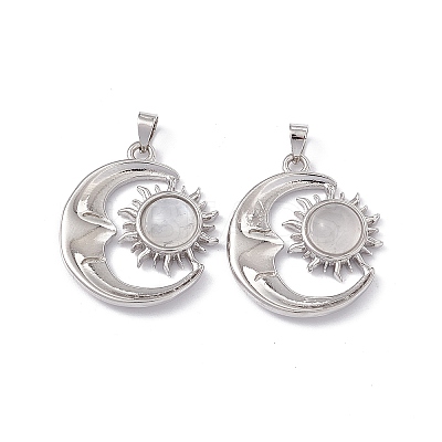 Natural Rainbow Moonstone Pendants KK-A173-04P-05-1
