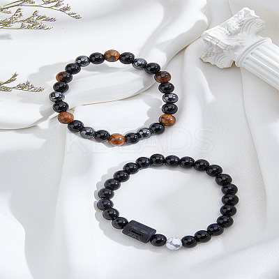 Natural Mixed Gemstone Stretch Bracelets BJEW-LP0001-25I-1