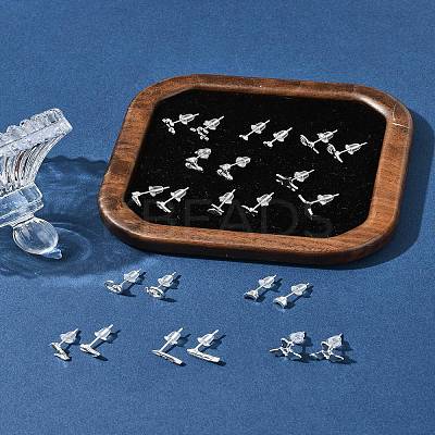 2 Pairs Alloy Stud Earrings for Women EJEW-FS0001-27G-1