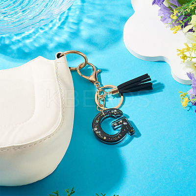 1Pc Resin Letter Keychains KEYC-TADJ0001-09G-1
