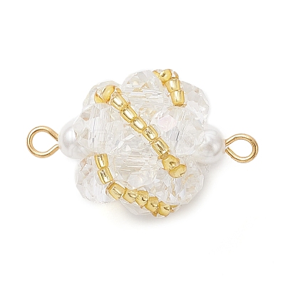Glass Beaded Round Sphere Links PALLOY-MZ00874-07-1
