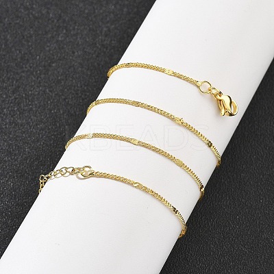Brass Curb Chains Necklaces for Women NJEW-D302-18G-1