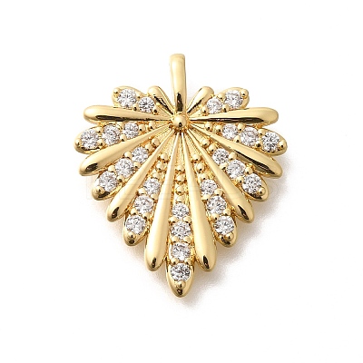 Rack Plating Brass Micro Pave Cubic Zirconia Pendants KK-M296-11G-1