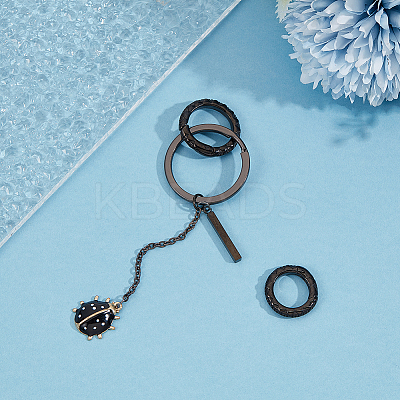 2Pcs 2 Styles 304 Stainless Steel Spring Gate Rings STAS-UN0041-73-1