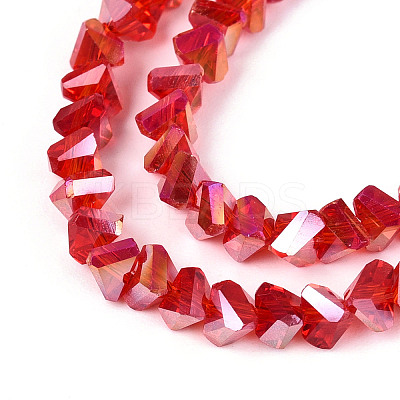 Electroplate Transparent Glass Beads Strands GLAA-N021-4mm-08-1