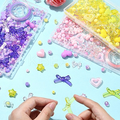 DIY Cute Acrylic Beaded Stretch Jewelry Set Kits DIY-YW0010-04A-1