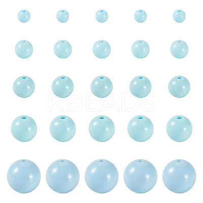 100Pcs 5 Styles Opaque Acrylic Beads MACR-TADJ0001-12E-1