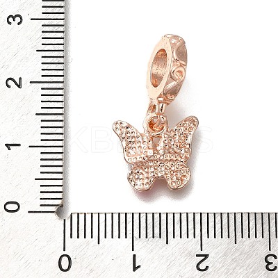 Rack Plating Alloy Rhinestone European Dangle Charms PALLOY-P307-09RG-1