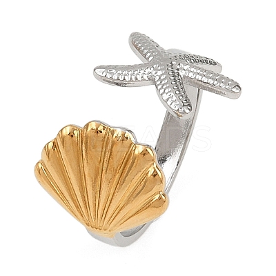 Adjustable 304 Stainless Steel Cuff Rings for Women LS-RJEW-B135-01GP-06-1